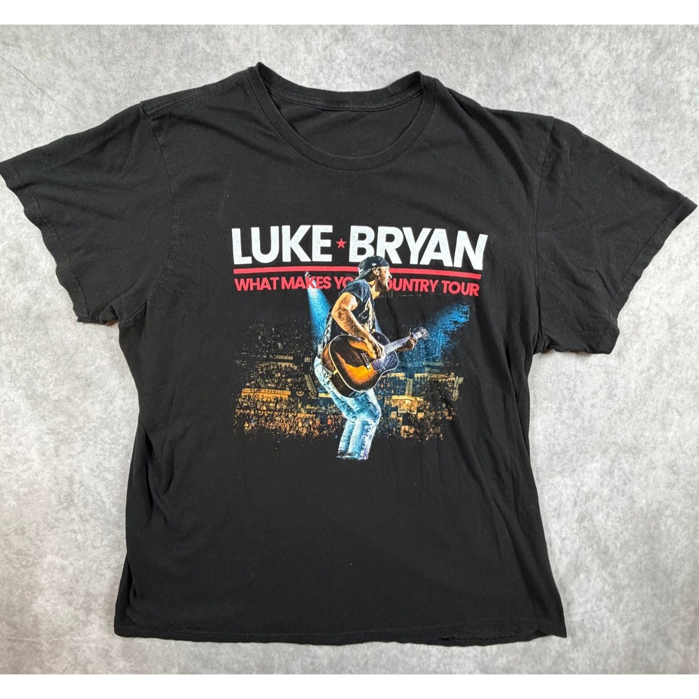 Luke Bryan Mens XL T Shirt Black What Makes You Country 2018 Tour Concert